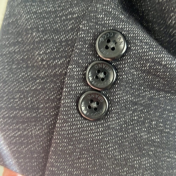 Good Man Brand Dark Gray Textured Unstructured 2-Button Blazer 100% Cotton XXL - Picture 9 of 11